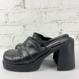 Vintage Bubblegum Patchwork Chunky Heeled Platform Slides 8